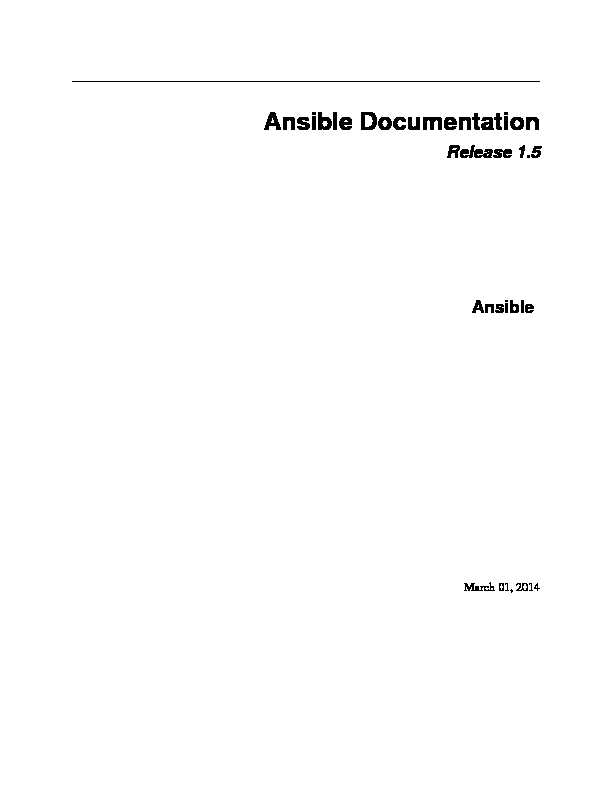 Ansible Documentation