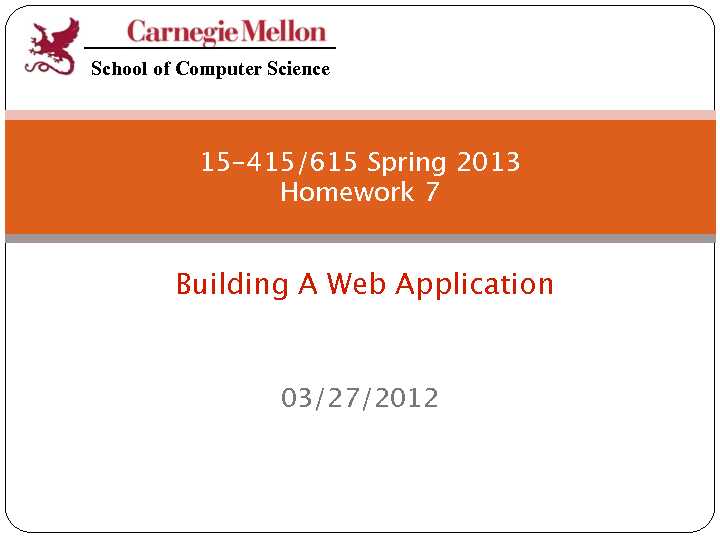 15415 Recitation Homework 9 Building Enterprise Web Application