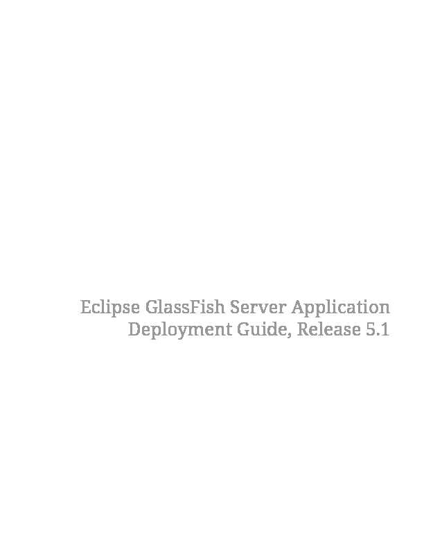 Eclipse GlassFish Server Application Deployment Guide Release 5.1