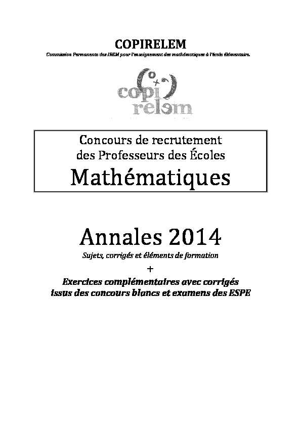 Mathématiques Annales 2014