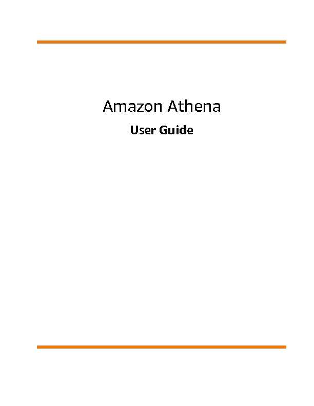 Amazon Athena - User Guide