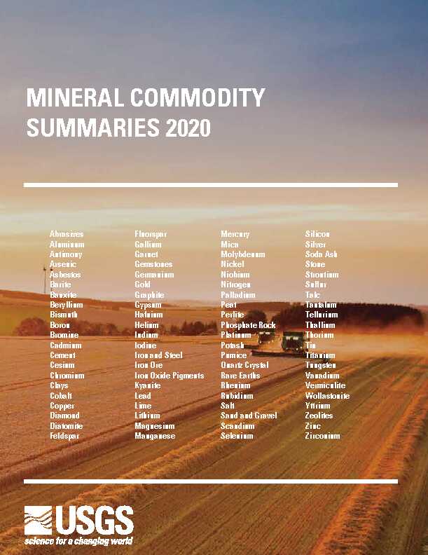 MINERAL COMMODITY SUMMARIES 2020