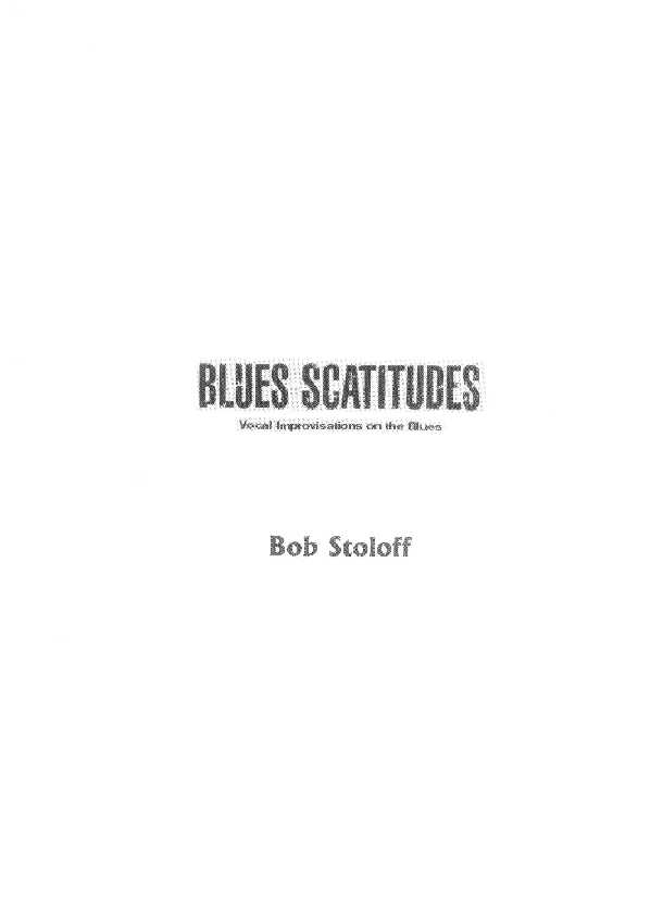 BLUES SCATITUDES - Vocal Improvisations on the Blues