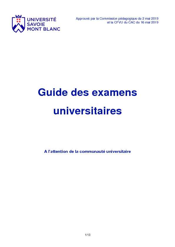 Guide des examens universitaires