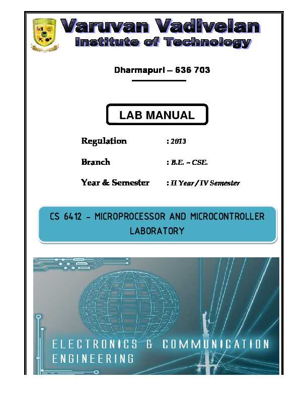 CS6412-Microprocessor And Microcontroller Laboratory