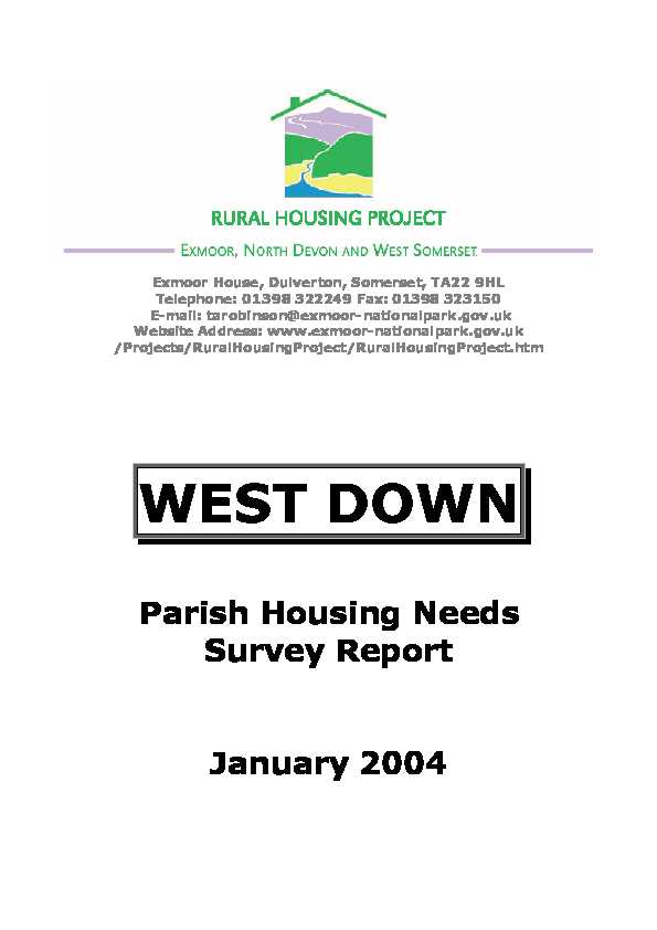 West Down Parish Housing Needs Survey Report (January 2004)