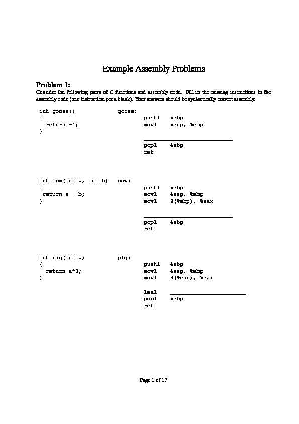 [PDF] Example Assembly Problems