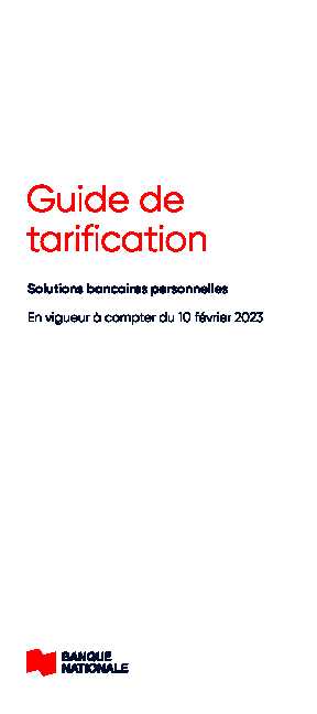 [PDF] Guide de tarification - Banque Nationale