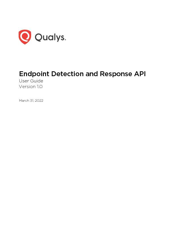 [PDF] Qualys Endpoint Detection and Response API User Guide