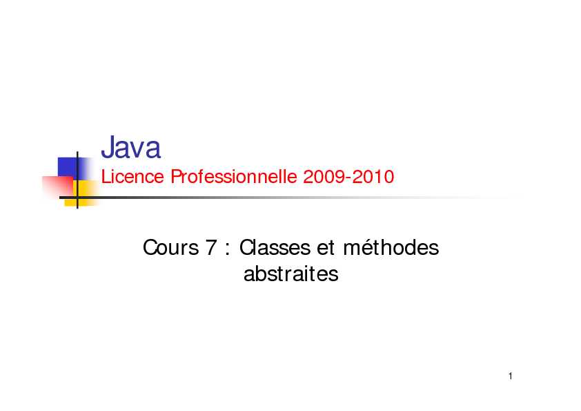 [PDF] Cours 7 : Classes et méthodes abstraites - Loria