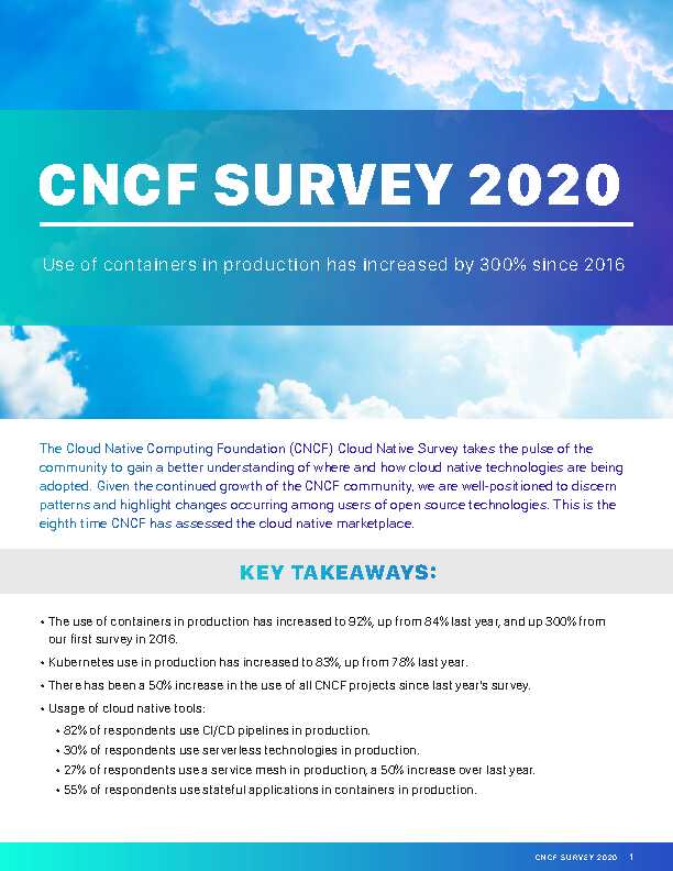 [PDF] CNCF SURVEY 2020