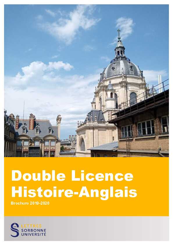 [PDF] Double Licence Histoire-Anglais - Lettres Sorbonne Université