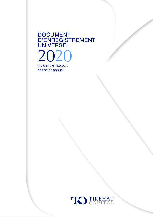 [PDF] document denregistrement universel - 2020 - Tikehau Capital