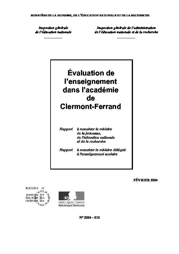 [PDF] Évaluation de lenseignement dans lacadémie de Clermont-Ferrand