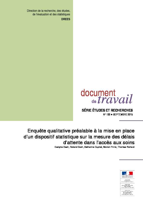 [PDF] dter133pdf - Drees - Ministère de la Santé