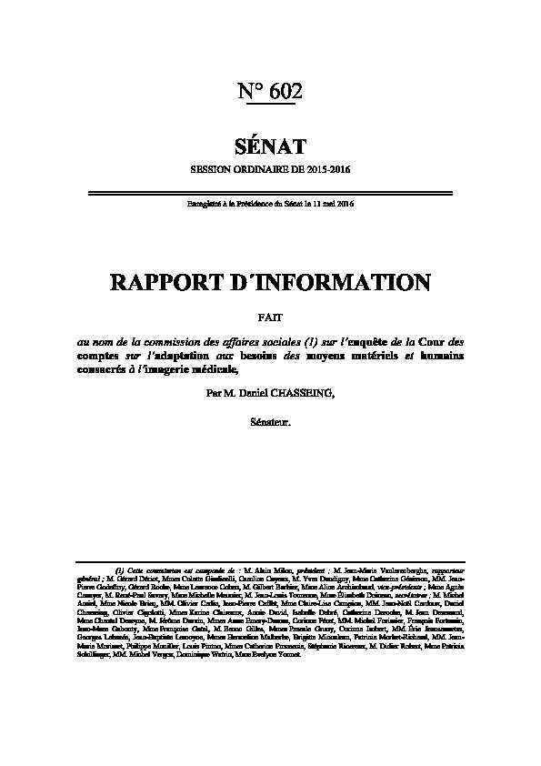 [PDF] 2-Rapport Imagerie médicale - Sénat