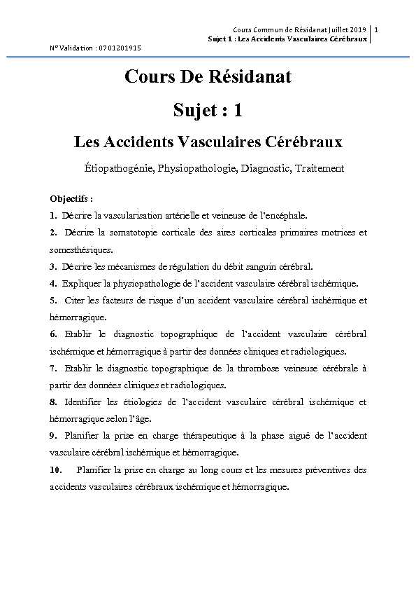 [PDF] Cours De Résidanat Sujet : 1 - Faculté de Médecine de Sfax