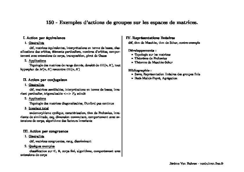[PDF] 1 Action de translation 2 Action de Steinitz et matrices équivalentes