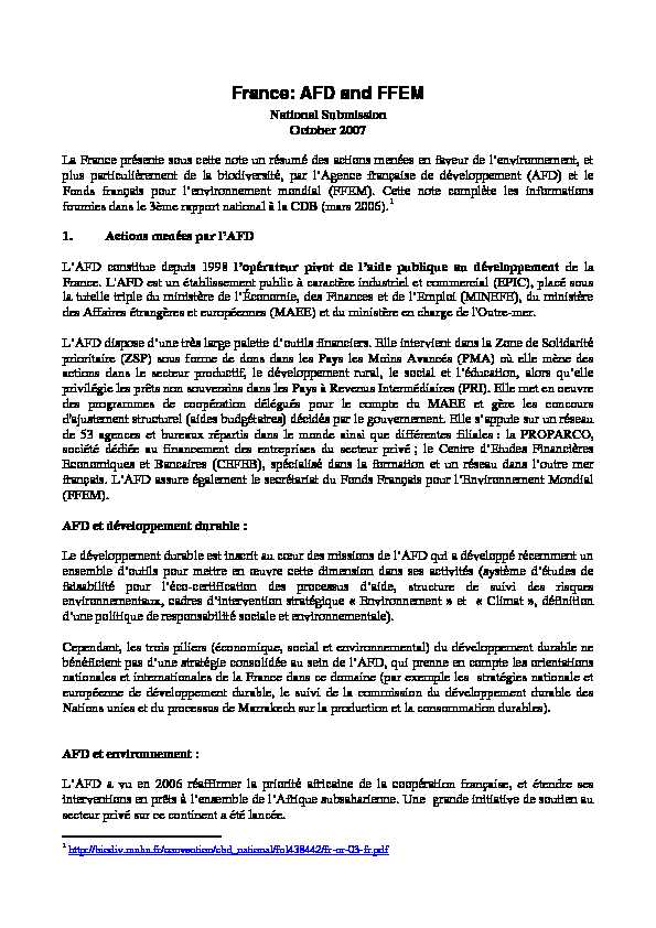 [PDF] France: AFD and FFEM