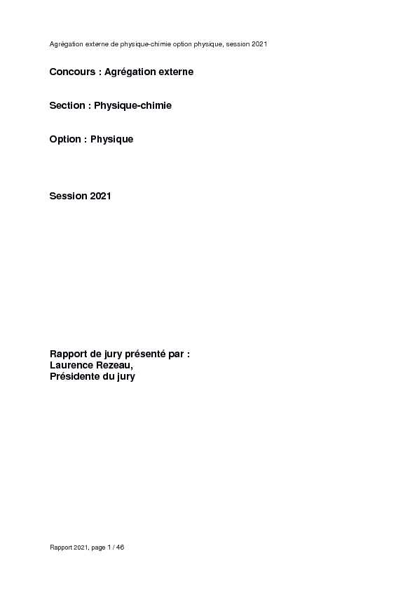 [PDF] Physique Session 2021 Rapport de jury présenté par : Lauren