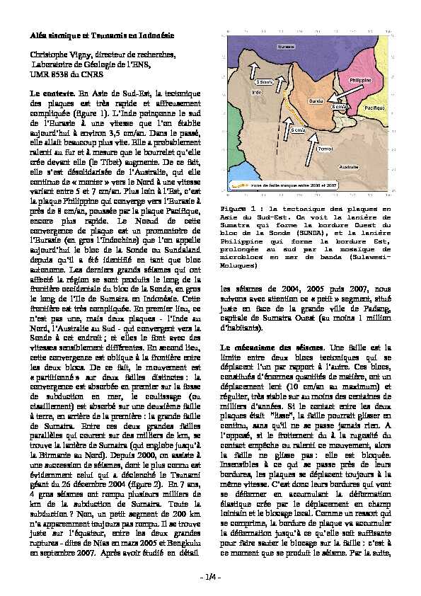 [PDF] - 1/4 - Aléa sismique et Tsunamis en Indonésie Christophe Vigny