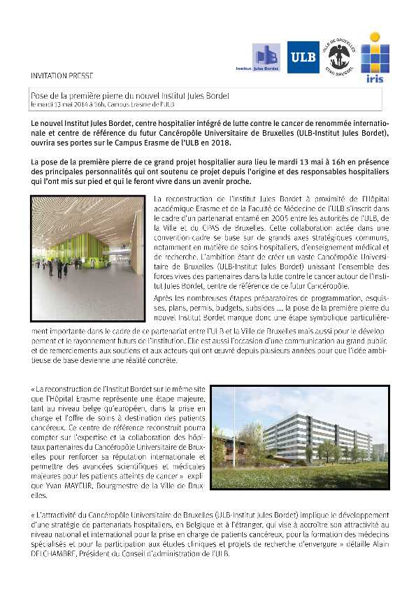 [PDF] Invitation presse - Hôpital Erasme - ULB