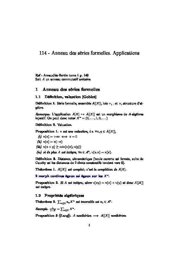 [PDF] 114 - Anneau des séries formelles Applications