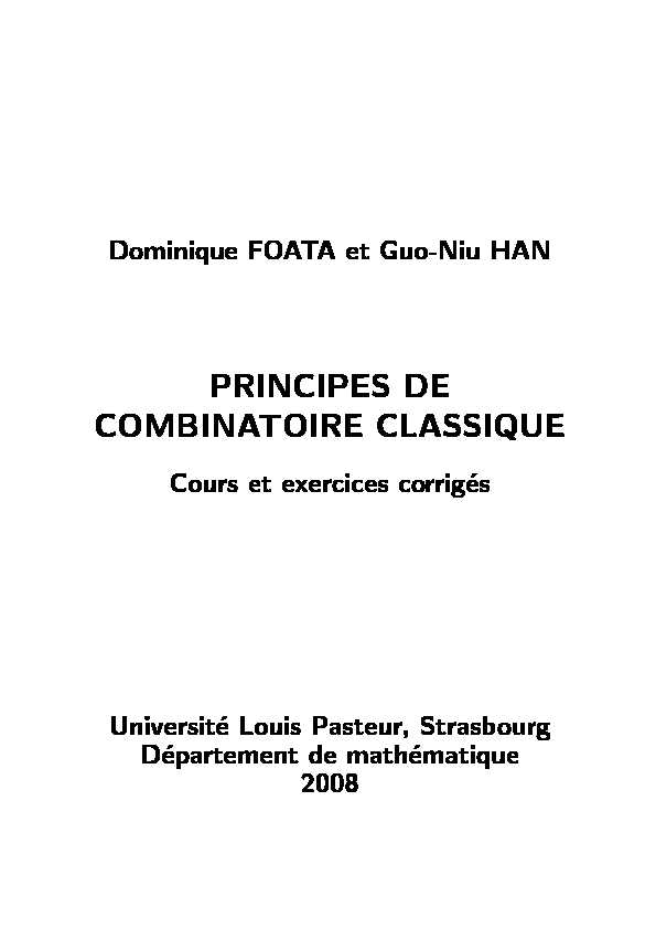 [PDF] PRINCIPES DE COMBINATOIRE CLASSIQUE - IRMA Strasbourg