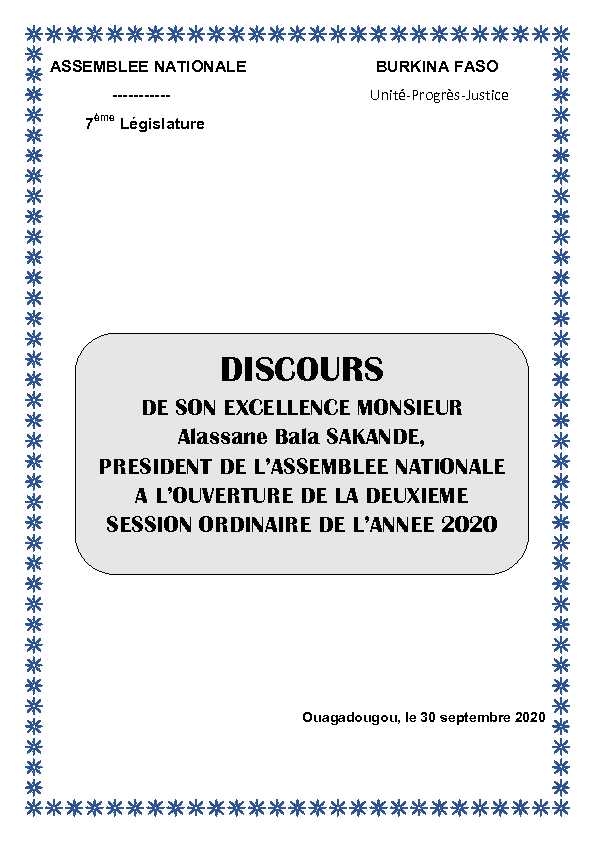 DISCOURS