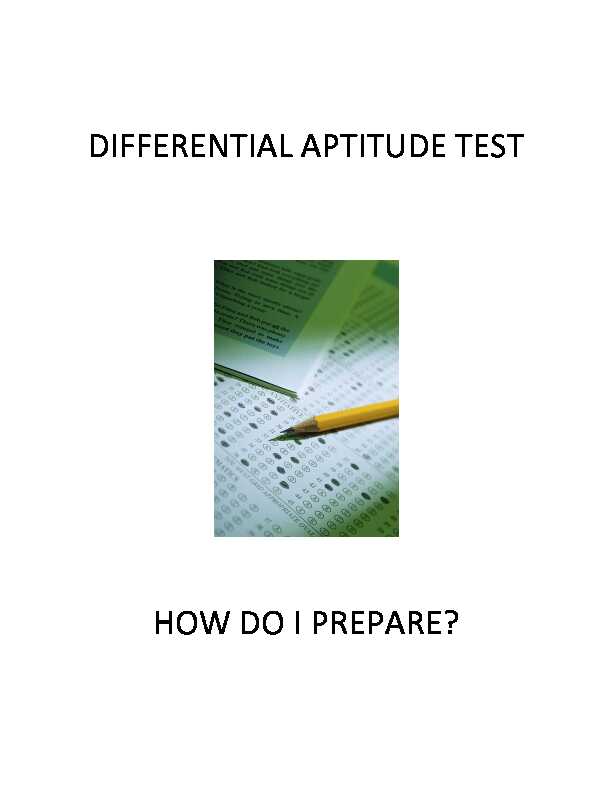 DIFFERENTIAL APTITUDE TEST HOW DO I PREPARE 