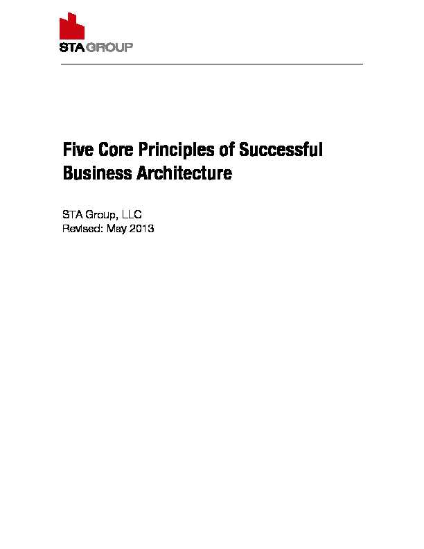 Five Core Principles of Successful Business Architecture  STA Group