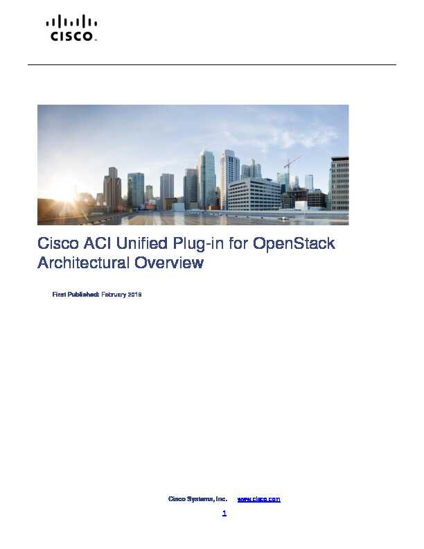 Cisco ACI Unified Plug-in for OpenStack Architectural Overview