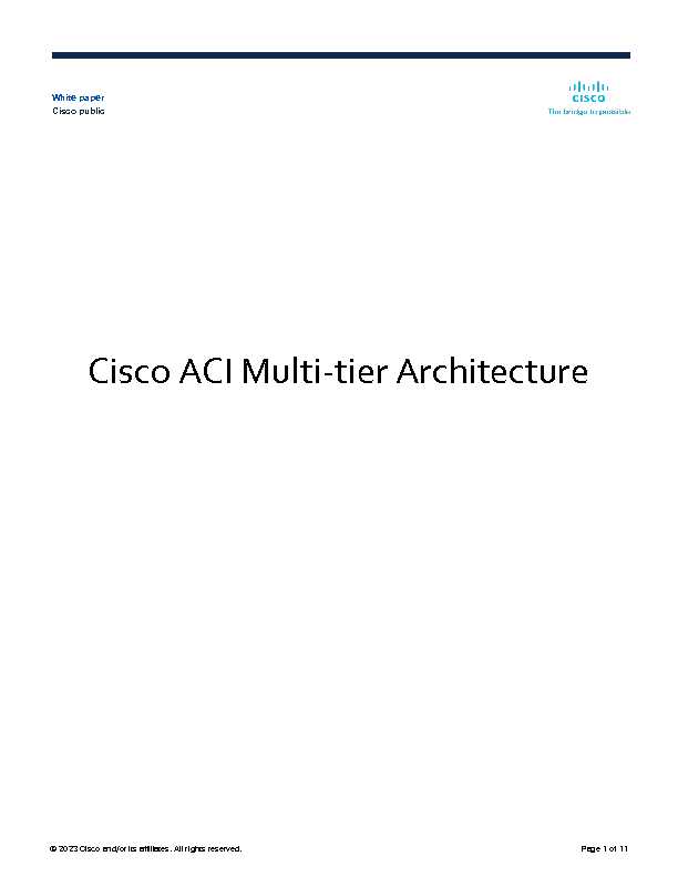 Cisco ACI Multi-tier Architecture White Paper