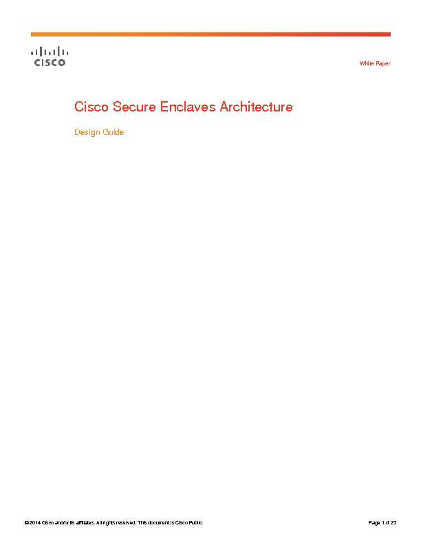 Cisco Secure Enclaves Architecture White Paper