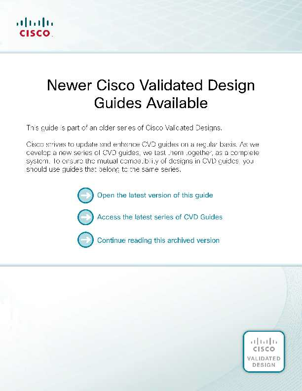 Campus Wireless LAN - Technology Design Guide - Cisco