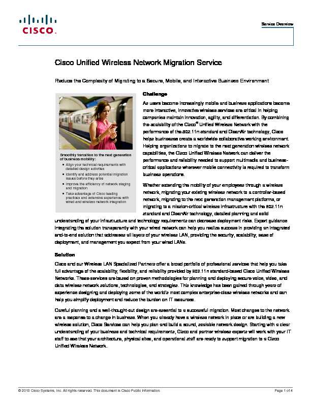 Cisco Unified Wireless Network Migration Service