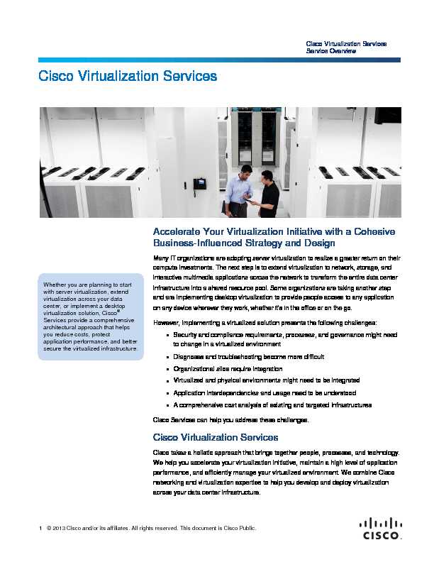 Cisco Virtualization Services Overview