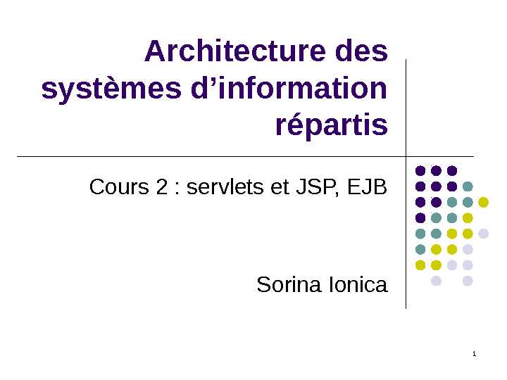 Architecture des systèmes dinformation répartis