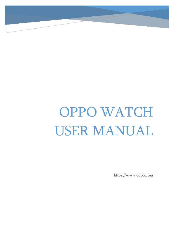 OPPO Watch User Manual
