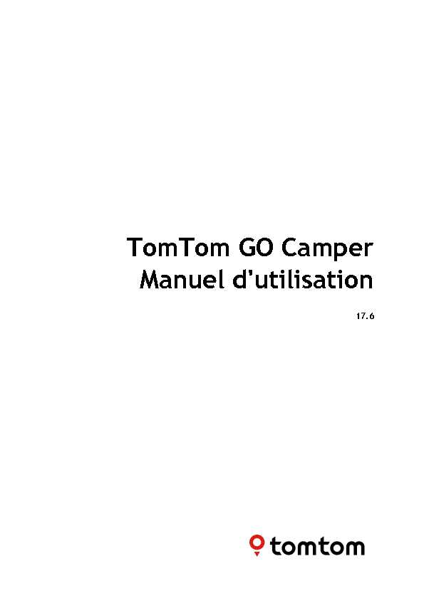 TomTom GO Camper Manuel dutilisation