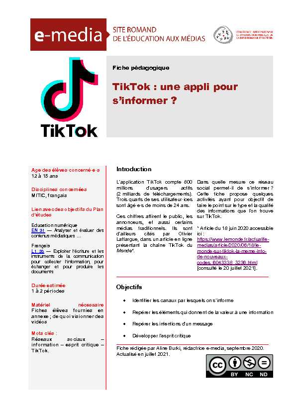 TikTok : une appli pour sinformer ?