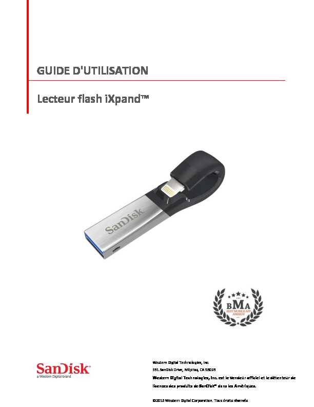 GUIDE DUTILISATION Lecteur flash iXpand™