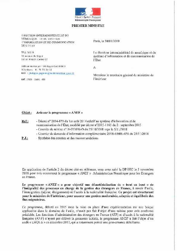 [PDF] ANEF Administration numérique des étrangers en France (pdf