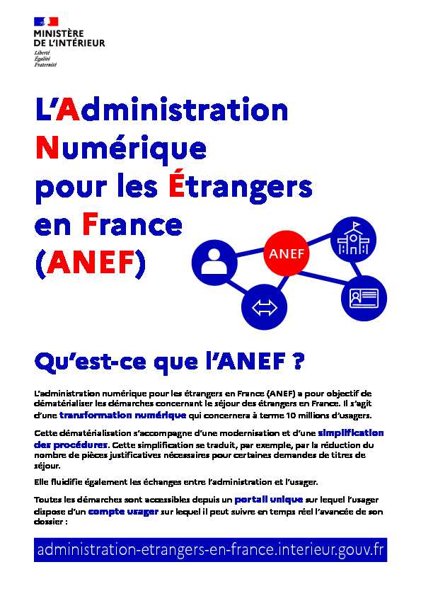 [PDF] LAdministration Numérique pour les  - immigrationinterieurgouvfr