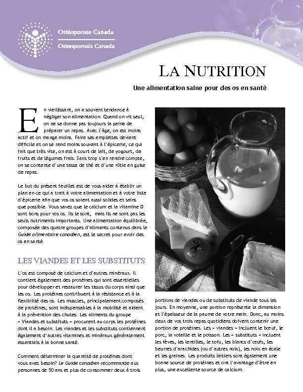 [PDF] LA NUTRITION - Ostéoporose Canada