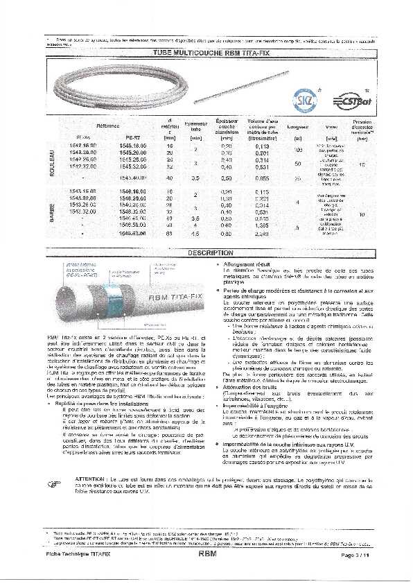 [PDF] tube multicouche rbm tita-fix - Plomberie pro