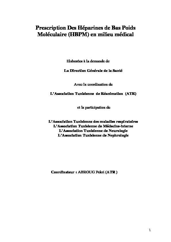 [PDF] Prescription Des Héparines de Bas Poids Moléculaire (HBPM) en