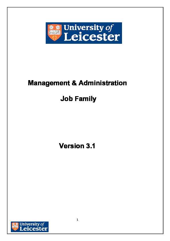 [PDF] Management & Administration Job Family Version 31 - UCU