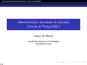 [PDF] Administration des bases de données (Oracle et PostgreSQL)