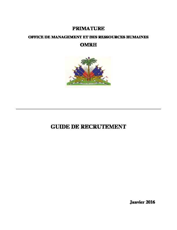 [PDF] Guide de Recrutement de la Fonction Publique - OMRH